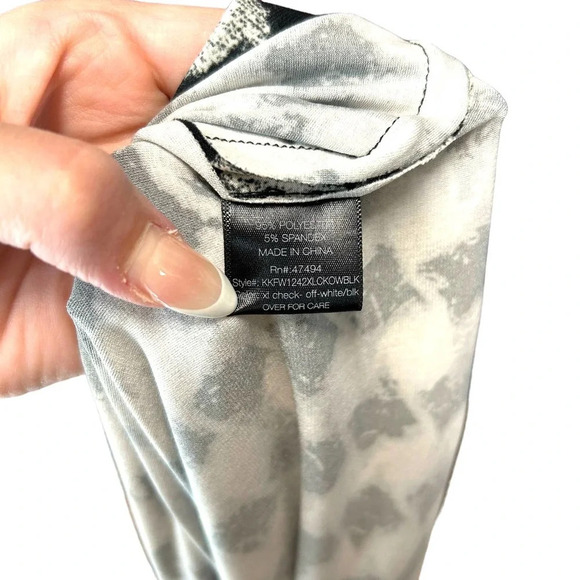 KAMALIKULTURE by Norma Kamali Black Grey Printed Faux Wrap Dress Size XS - Picture 8 of 9